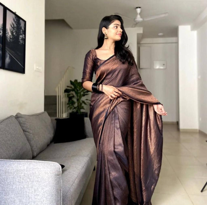 Pure jacquard Silk Sarees Black Colour, Festival Wear