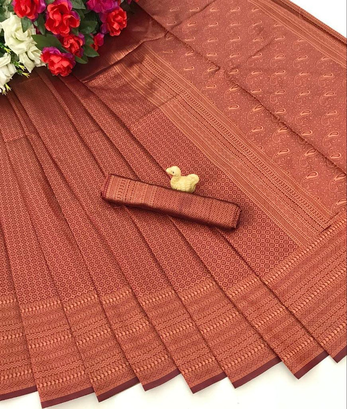Pure jacquard Silk Sarees Maroon Colour, Festival Wear