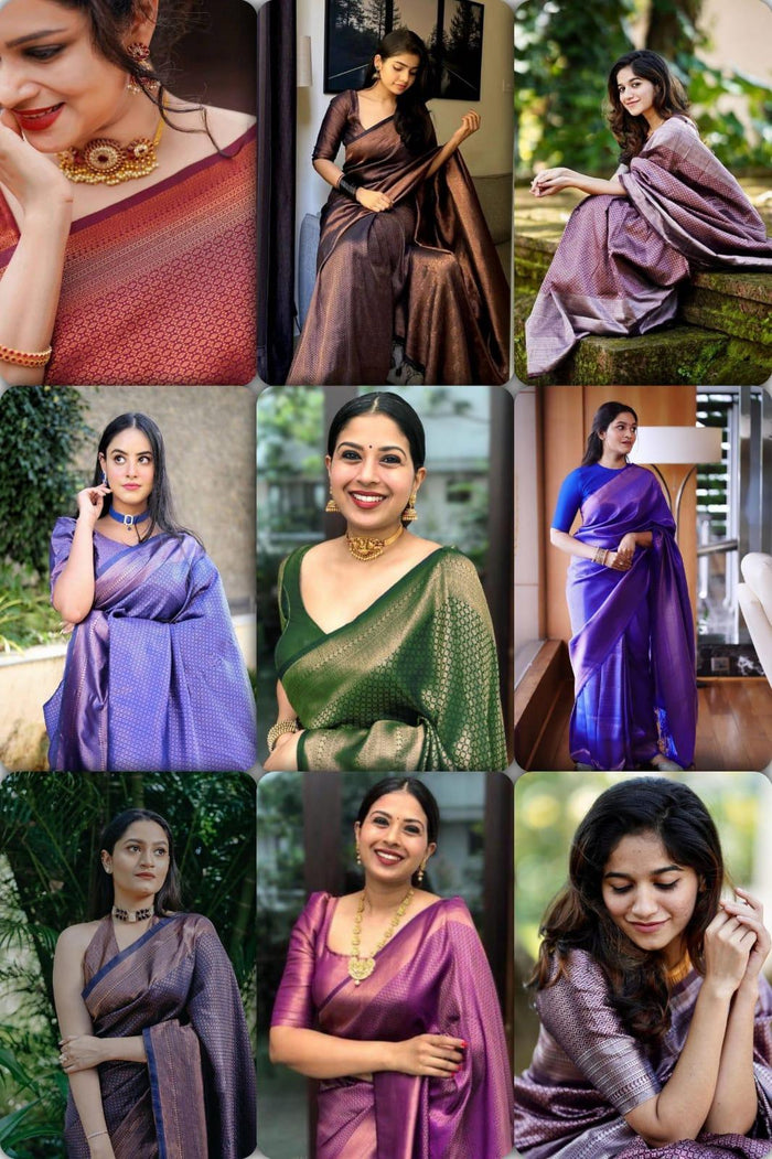 Pure jacquard Silk Sarees Royal Blue Colour, Festival Wear