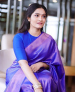 Pure jacquard Silk Sarees Royal Blue Colour, Festival Wear - Ibis Fab
