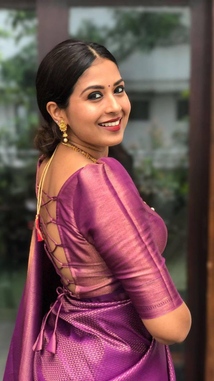 Pure jacquard Silk Sarees Wine Colour, Festival Wear