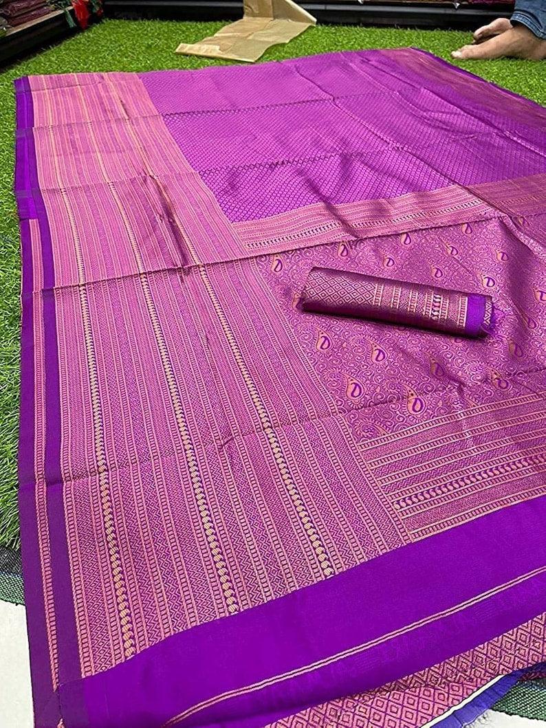 Pure jacquard Silk Sarees Wine Colour, Festival Wear - Ibis Fab