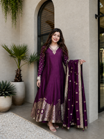 Premium Banarasi Anarkali Suit Set – Handwork & Zari Flare