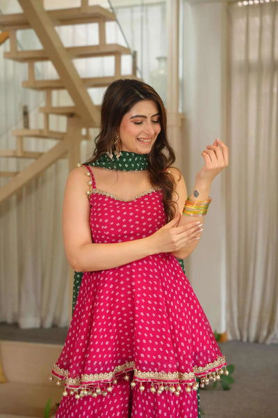 Rani Rang Georgette Sharara Set