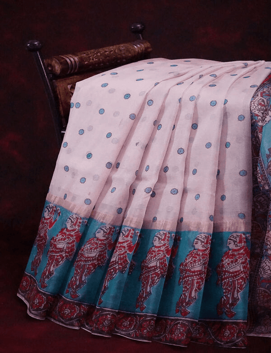 Refreshing Light Purple Colored Cotton Linen Designer Printed Saree - Ibis Fab