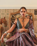 style bazaar Grey Saree With Unstitched Blouse - Ibis Fab