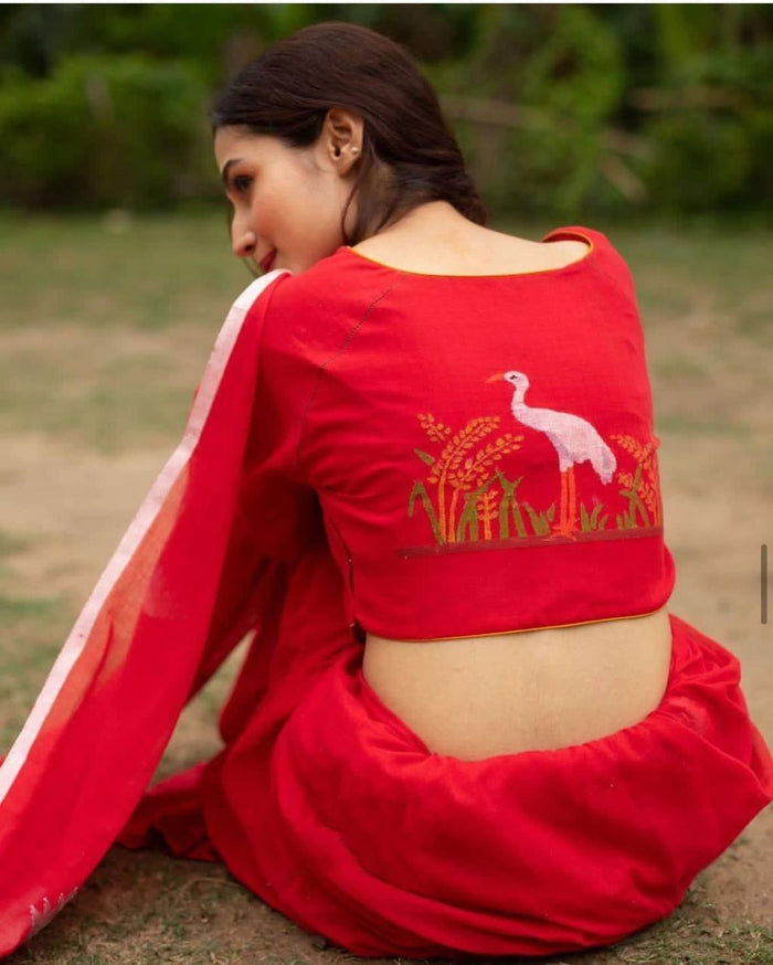 Stylish Designer Linen Saree For Women's & Girl's