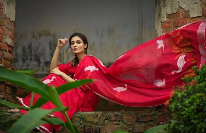 Stylish Designer Linen Saree For Women's & Girl's