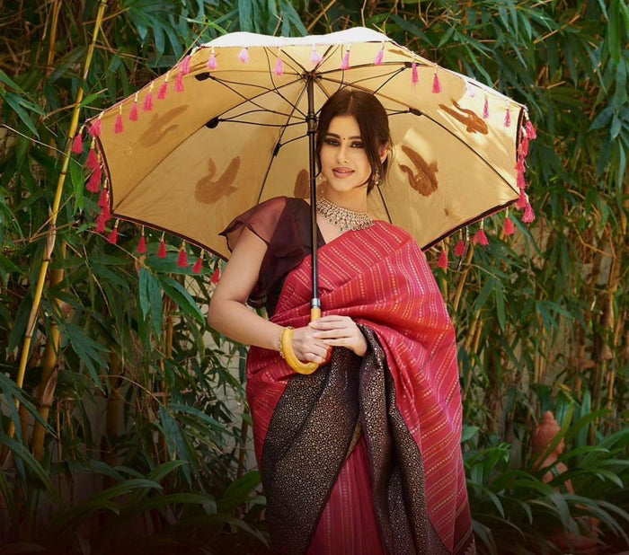 Stylish indian ethnic party wear banarasi saree