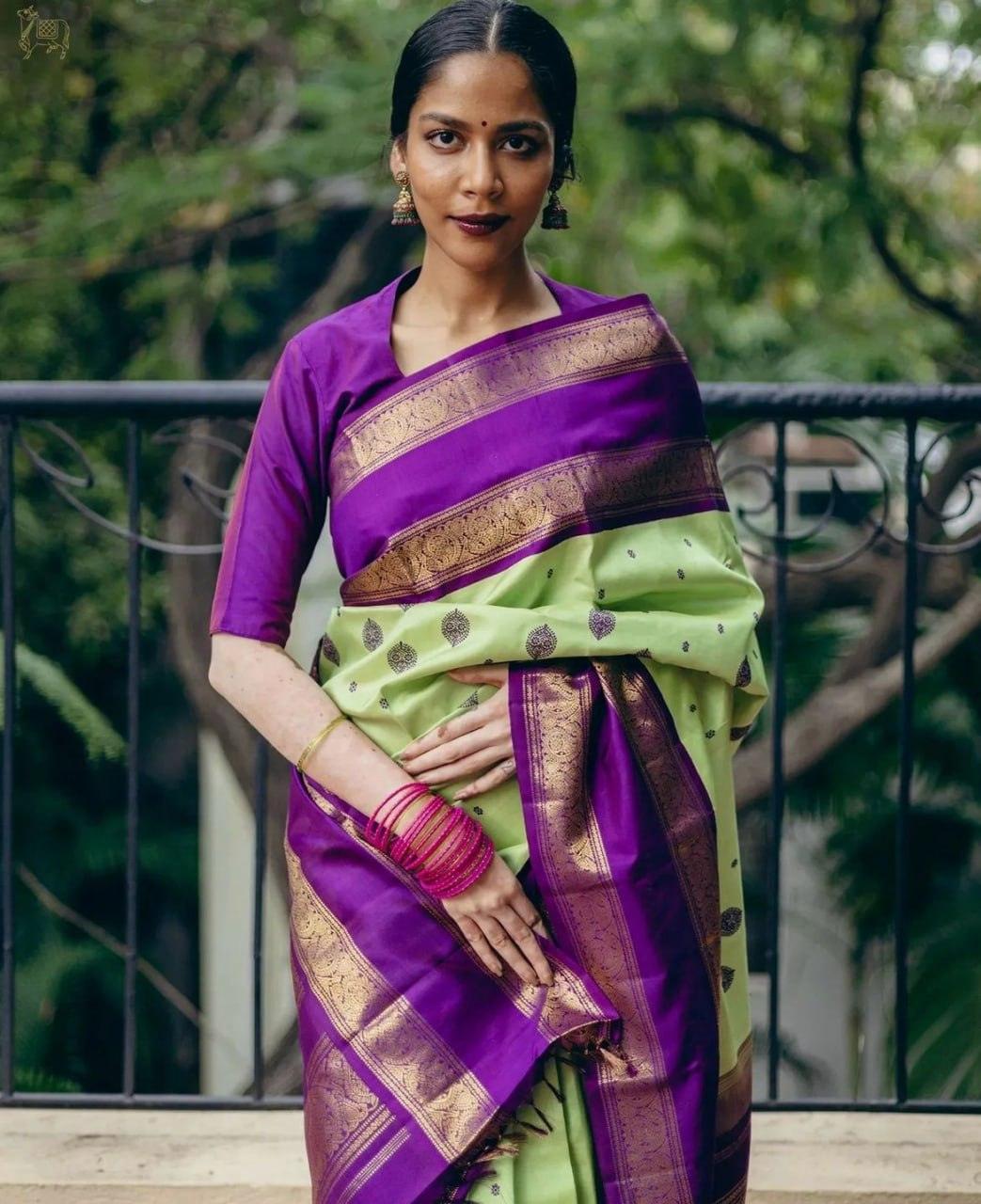 Tempting Pista Soft Silk Saree - Ibis Fab