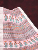 Unique Baby Pink Colored Cotton Linen Designer Printed Saree - Ibis Fab
