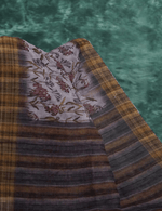 Unique Purple Colored Cotton Linen Designer Printed Saree - Ibis Fab