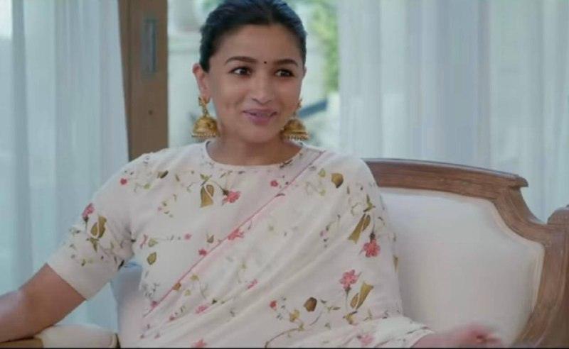 White Printed Linen Saree - Ibis Fab