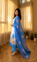 Soft Cotton Chinon Designer 3 Piece Suit Set with Dupatta