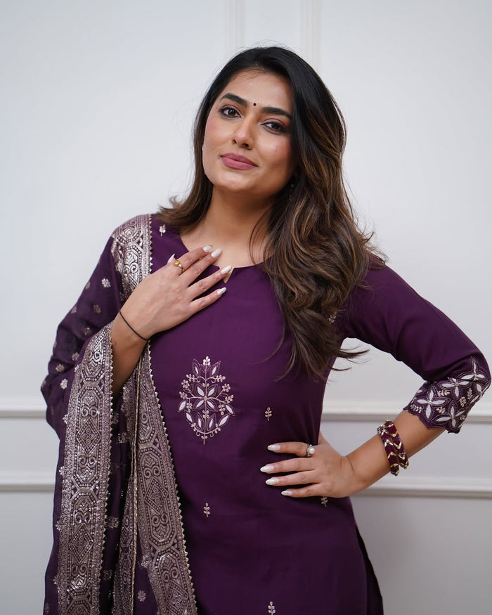 Statement Ethnic Look with Embroidered Chanderi Silk