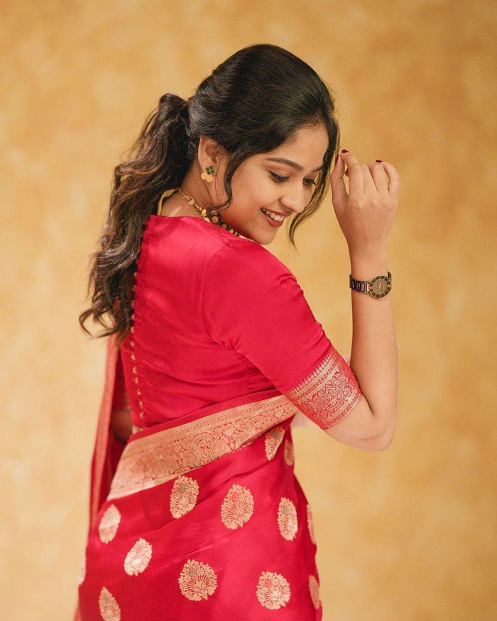 Women Floral Woven Banarasi Silk Kanjeevaram Saree