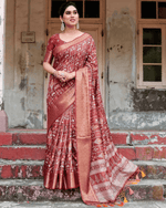 Wonderful Maroon Color Jacquard Silk Saree - Ibis Fab