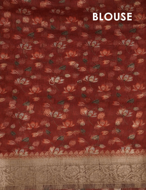 Wonderful Multi Colored Cotton Linen Designer Printed Saree - Ibis Fab