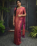 Woven Art pink Jacquard saree for wedding time - Ibis Fab