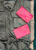 Woven Art pink Jacquard saree for wedding time - Ibis Fab