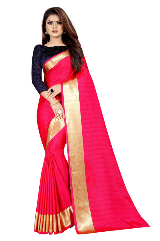 Imposing Pink Colored Festive Wear Silk Saree With Beautiful Border - Ibis Fab