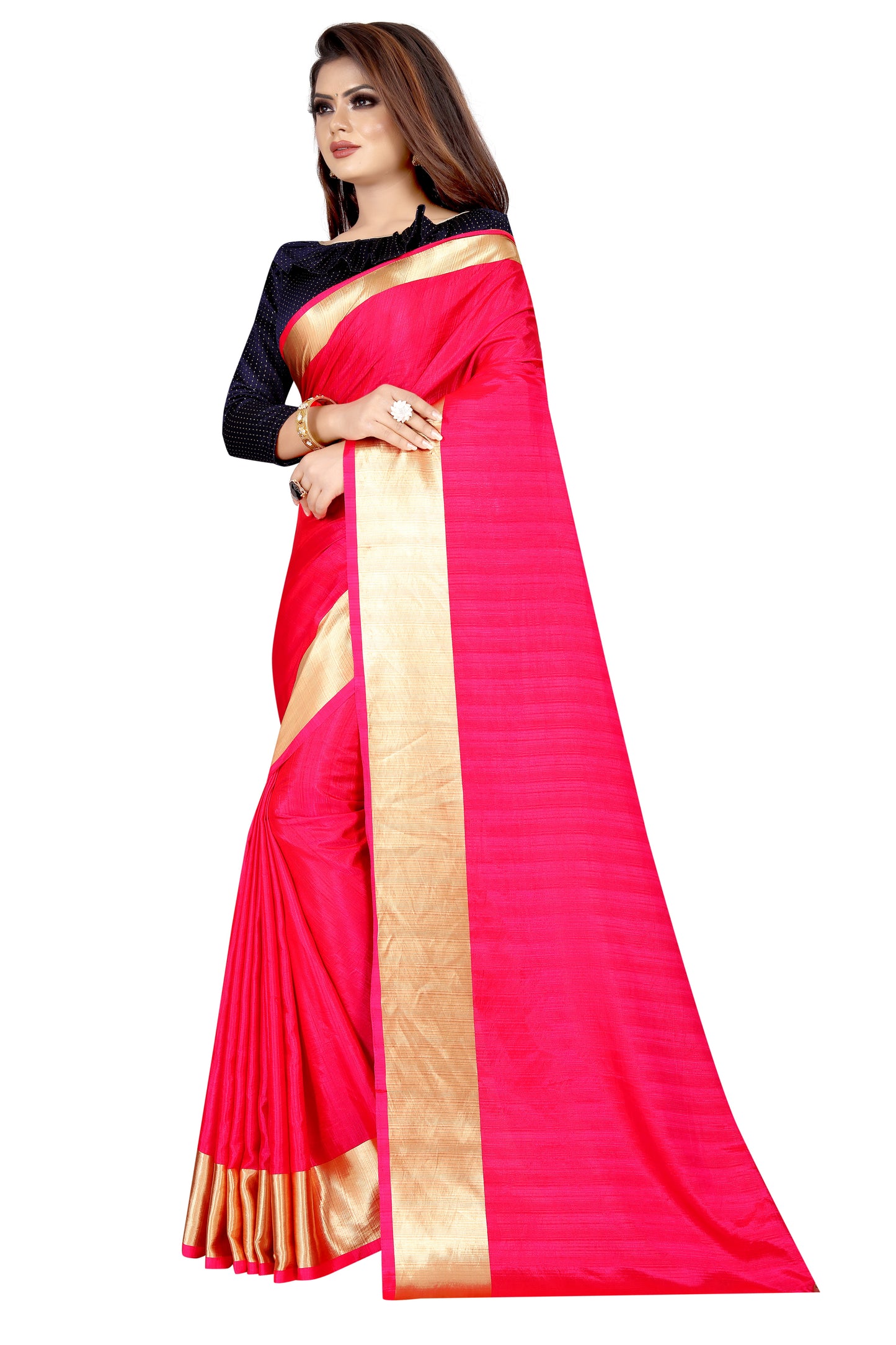 Imposing Pink Colored Festive Wear Silk Saree With Beautiful Border