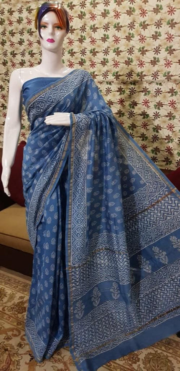 Woven Bollywood Linen Cotton Saree