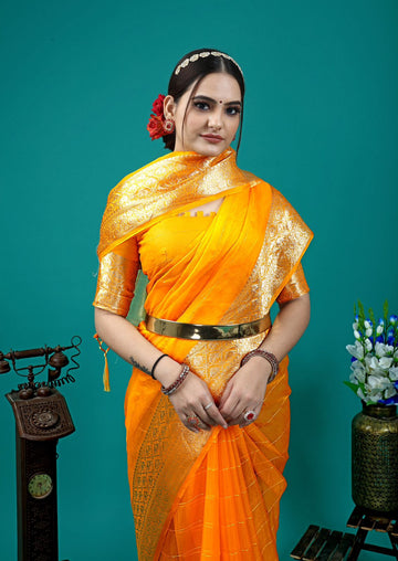 Organza Silk Saree With Attractive Rich Pallu Saree