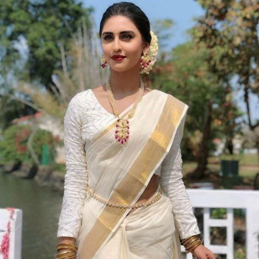 Krystle D'souza Special White Linen Designer Embroidered Saree - Ibis Fab