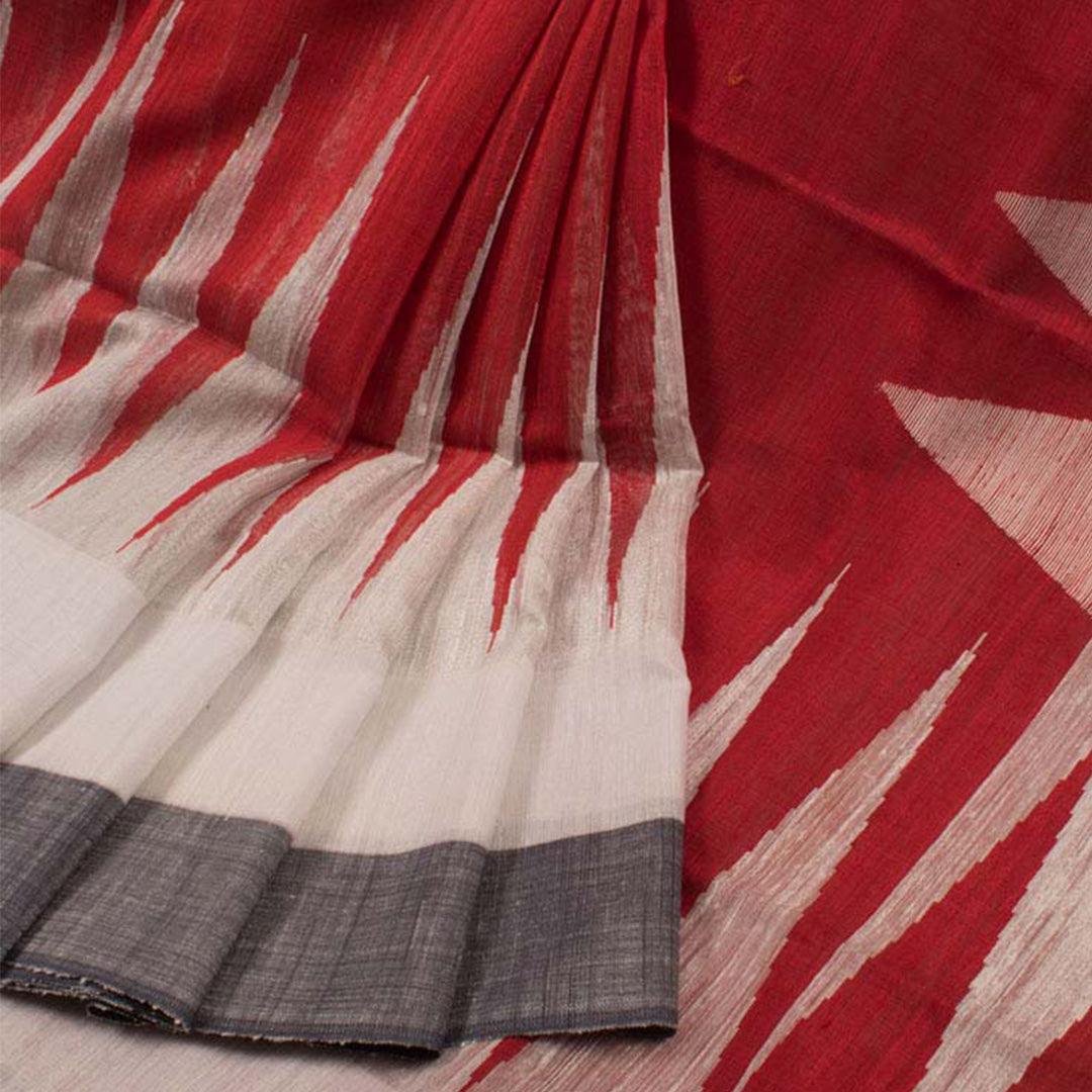 Flamboyant  Festive Wear  Red Colored   Printed  Pure Linen Saree