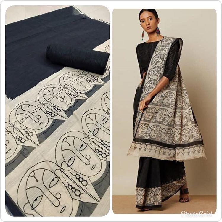 Trendy White And Black Colored Festive Wear Printed Pure Linen Saree - Ibis Fab