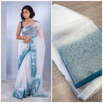 organza saree with blouse piece