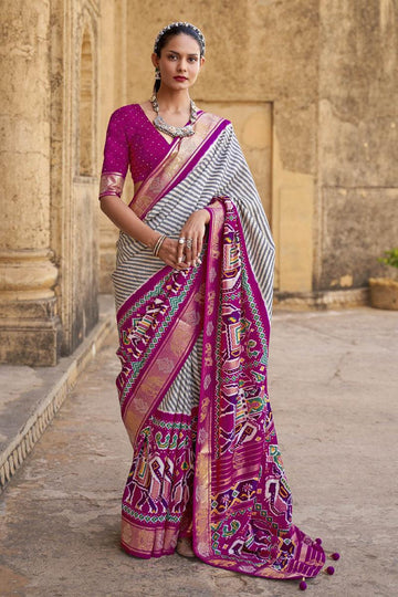 Adorable Silk Classy Dark Pink Color Saree, Shining Party Wear
