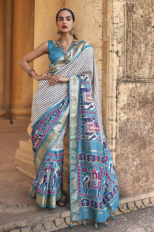 Adorable Silk Classy light blue Color Saree, Shining Party Wear - Ibis Fab