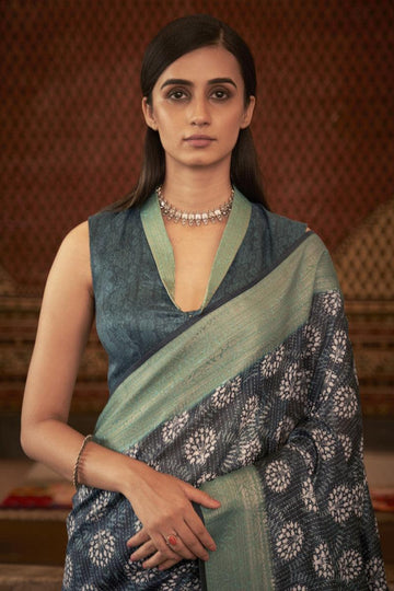 Adorable Silk Classy Mint Color Saree, Shining Party Wear