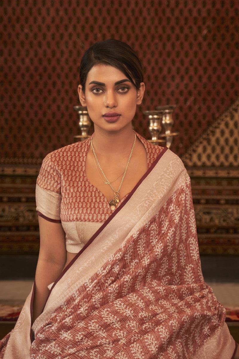 Adorable Silk Classy Rose Gold Color Saree, Shining Party Wear - Ibis Fab