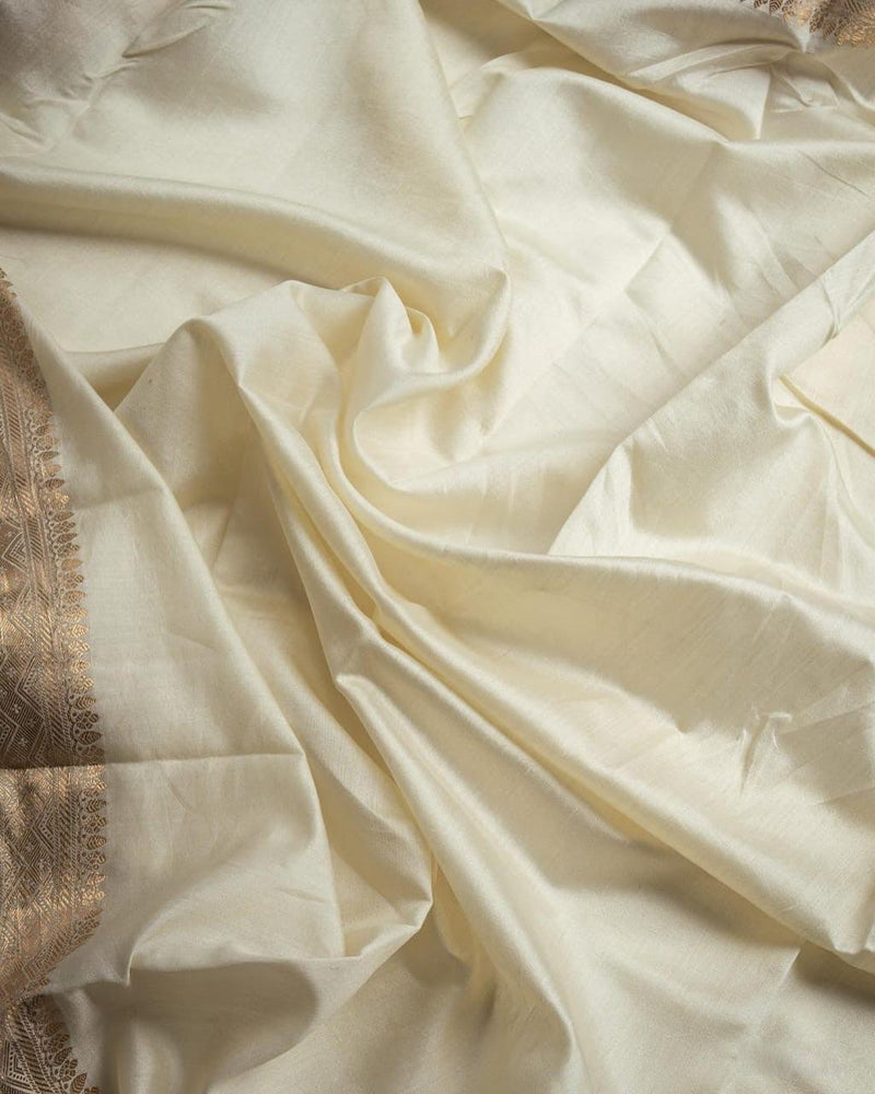 Banarasi Organza saree in White, adorable festive wear - Ibis Fab