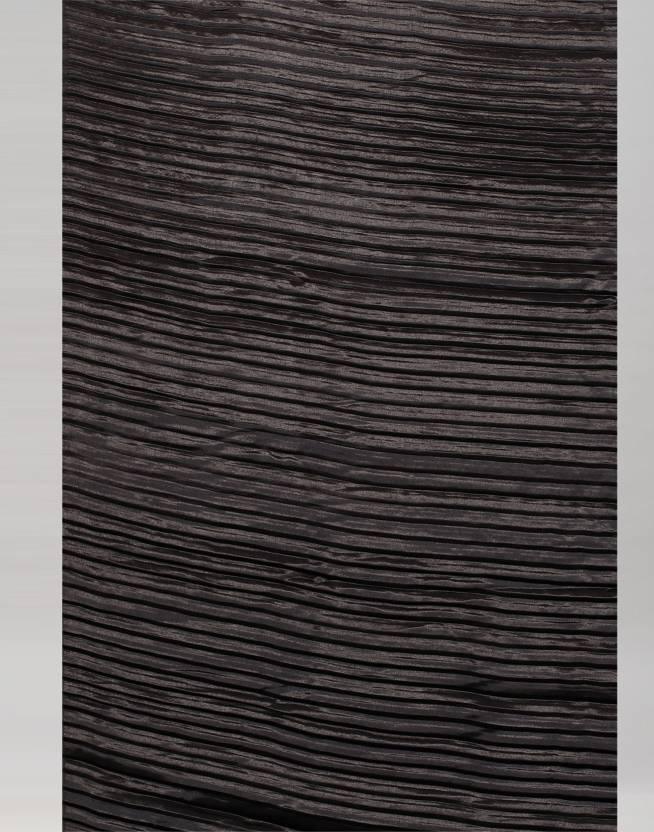 Black Plain Half Pleated Japan Silk Satin Saree - Ibis Fab