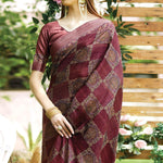 Box Printed Daily Wear Soft Silk Saree - Ibis Fab
