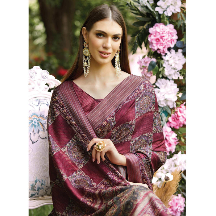 Box Printed Daily Wear Soft Silk Saree