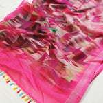 Breathtaking Pink Colored Casual Wear Pure Linen Saree - Ibis Fab