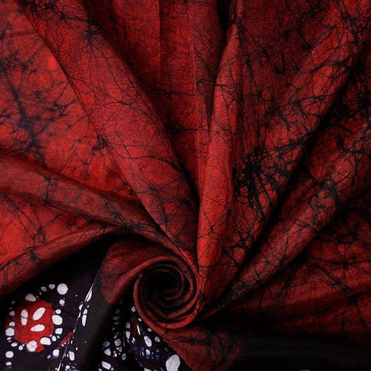 Breathtaking Red Colored Festive Printed Pure Linen Saree - Ibis Fab