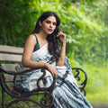 Classy White Colored  Festive Printed  Pure Linen Saree