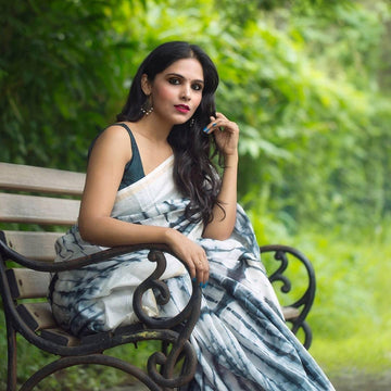 Classy White Colored  Festive Printed  Pure Linen Saree