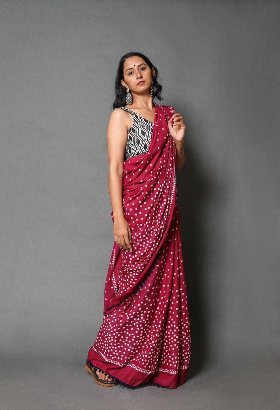 Dark Pink Designer Soft Silk Saree, Festive Wear - Ibis Fab