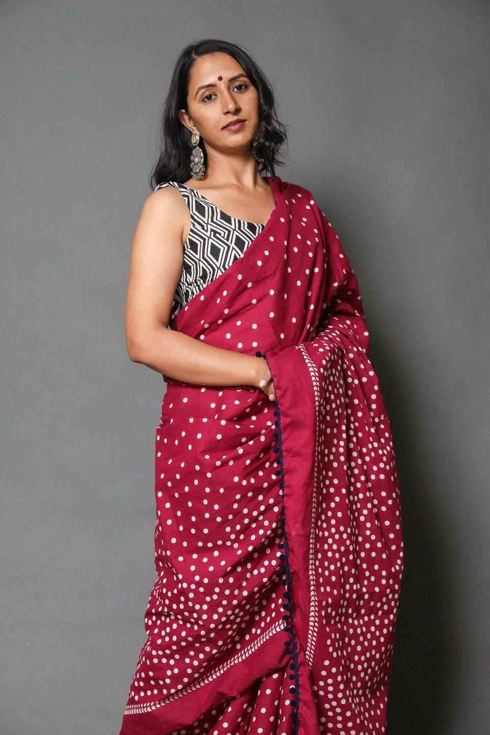 Dark Pink Designer Soft Silk Saree, Festive Wear - Ibis Fab