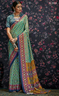 Delightful Multicolored Designer Printed Pure Linen Designer Saree