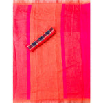 Delightful Orange Colored Festive Wear Pure Linen Designer Saree - Ibis Fab