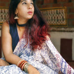 Elegant White Colored Festive Printed Pure Linen Saree - Ibis Fab