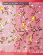 Exceptional Light Red Colored Festive Wear Linen Designer Saree - Ibis Fab